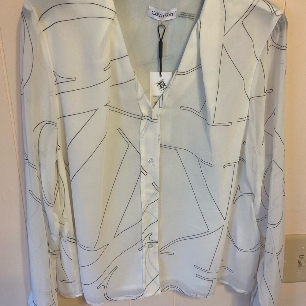 Calvin Klein Women's White Blouse